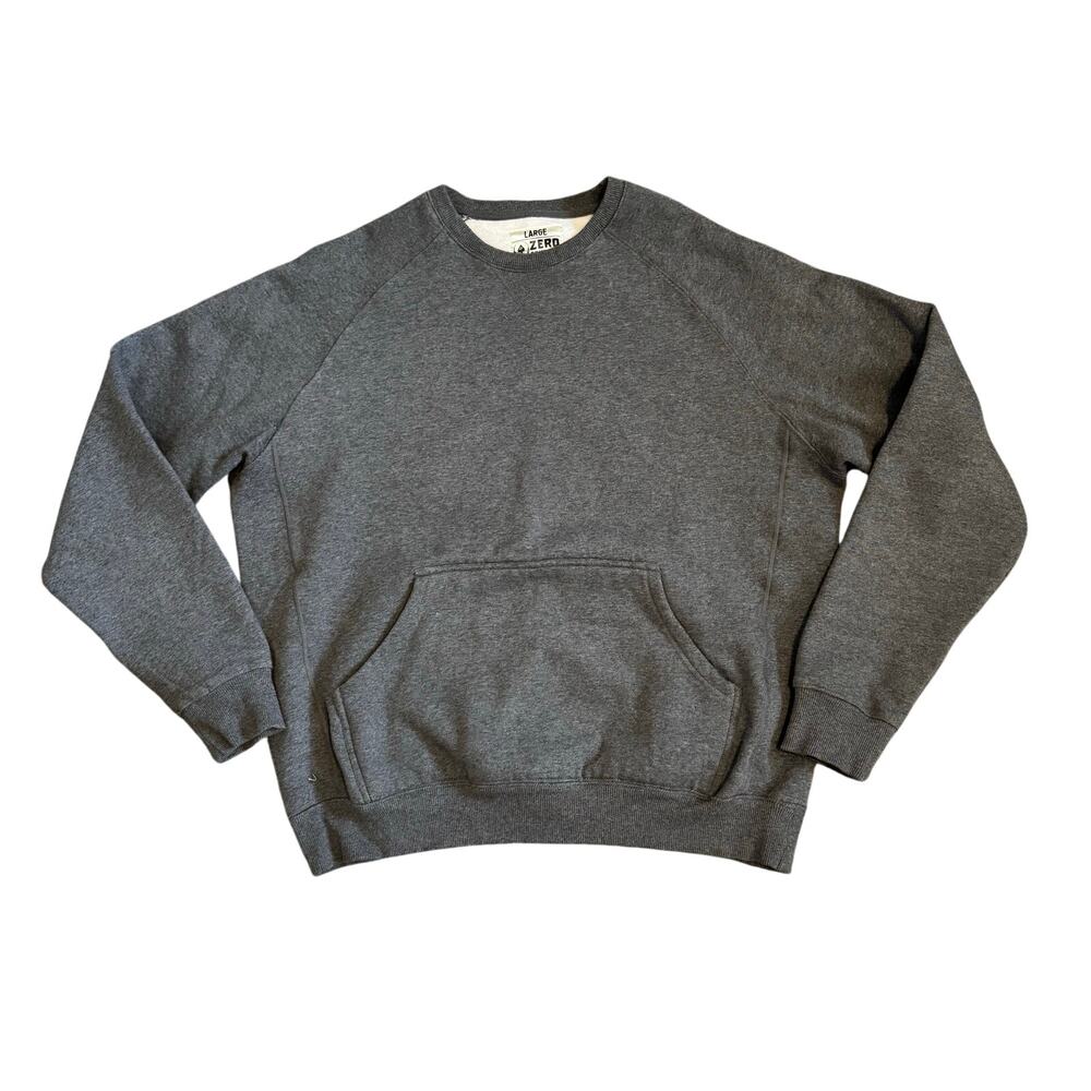 Zero Foxtrot Sweatshirt Mens Size Large Gray Pullover Kangaroo Pocket Fleece